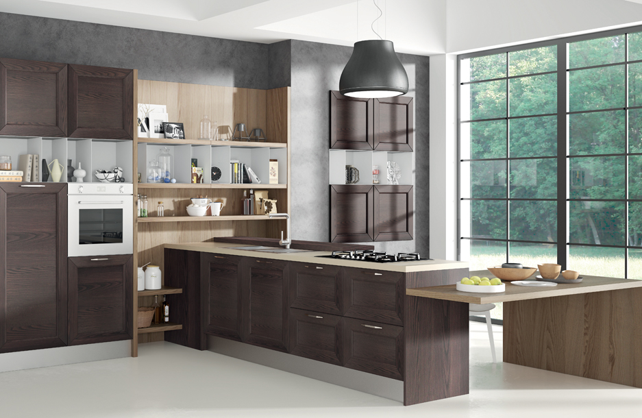 sanasi cucine collezione divina Frassino Natura e Frassino Tinto Caffè cucina contemporanea san pancrazio salentino lecce brindisi dubai